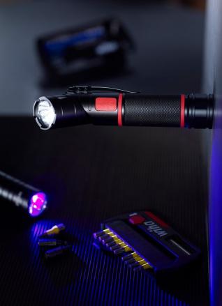 Zaklamp met LED, laser en UV-licht in blister incl. 3x AAA-batterijen